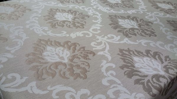 ύφασμα επίπλωσης damask, brokar μπέζ, εκρού και καφέ