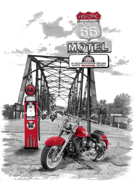 ύφασμα poster HARLEY DAVINSON ROUTE 66    03021024