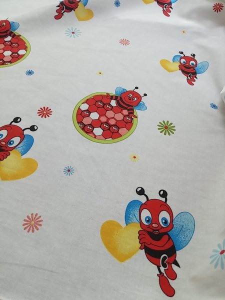 βαμβακερό σεντόνι παιδικό με μέλισσες