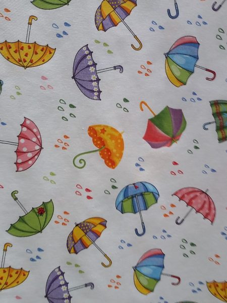 ΎΦΑΣΜΑ με το μέτρο λονέτα πολύχρωμες ομπρέλες σε λευκό φόντο