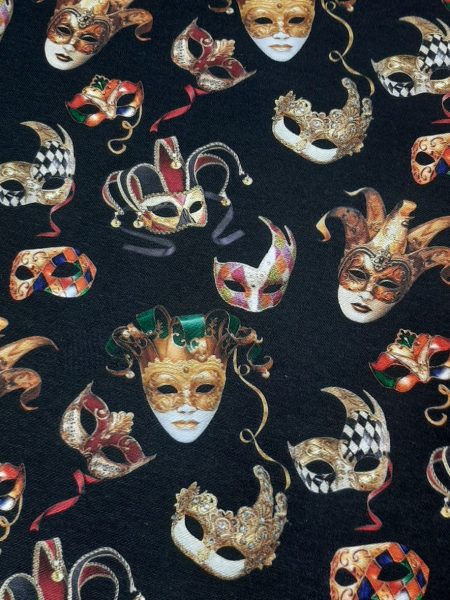Ύφασμα βαμβακερό καραβόπανο μάσκες Βενετσιάνικες, απόκριες, τέχνη