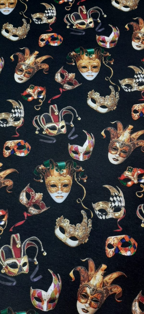 Ύφασμα βαμβακερό καραβόπανο μάσκες Βενετσιάνικες, απόκριες, τέχνη