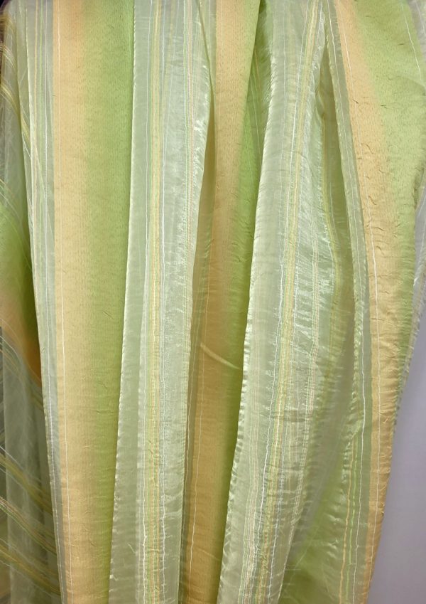 κουρτίνα ύφασμα οργαντίνα τσαλακωτή σε απαλό πράσινο και κίτρινο