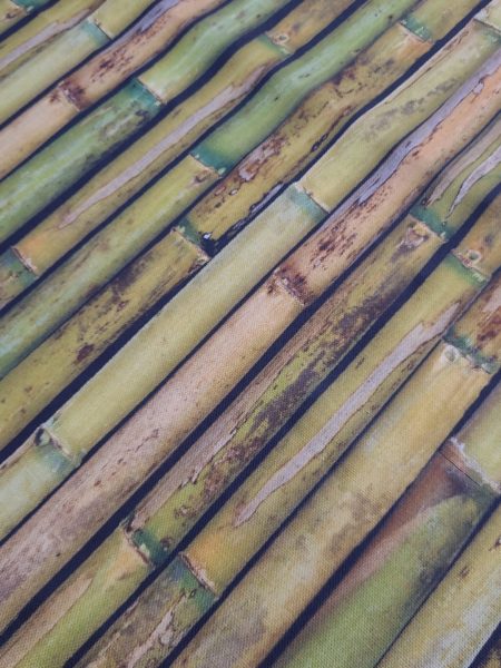 ύφασμα φωτογραφία ξύλα μπαμπού σε πράσινο μπέζ χρώμα